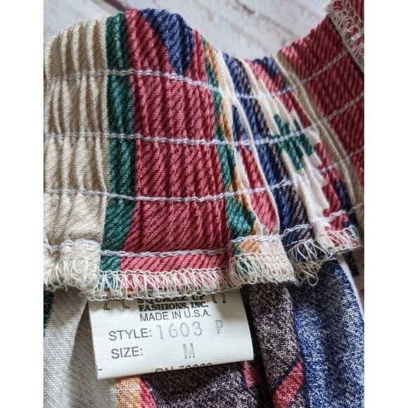 Square Dance Women's Prairie Skirt 4 Tiered Midi Navajo Style Cotton Medium USA - Picture 3 of 8